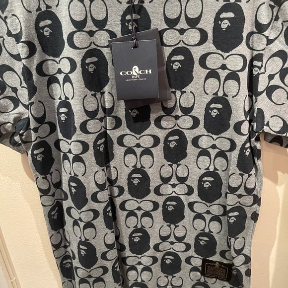 BAPE x Coach Navy Pattern Tee Size M - Picture 6 of 6